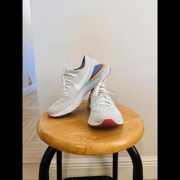 Size 6 - Nike Epic React Flyknit 2 White Jade Ember - Picture 6 of 9